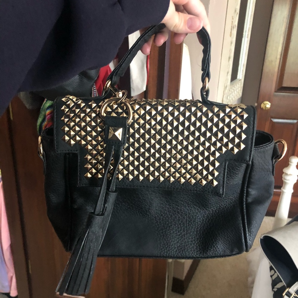 Super cute black purse with gold detail